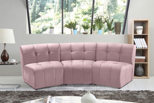Meridian Furniture Limitless 3-Piece Pink Velvet Modular Sectional-1