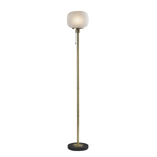 Adesso® Hazel Antique Brass Floor Lamp-0