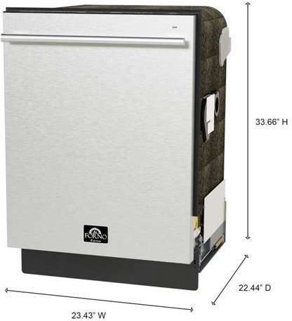 FORNO® Romano Espresso 24" Stainless Steel Top Control Built In Dishwasher -2