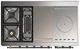 Ilve® Majestic III 48" Custom Pro Style Dual Fuel Liquid Propane Range with French Top and Burnished Trim-2