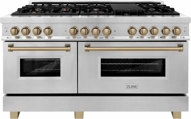 ZLINE Autograph Edition 60" Stainless Steel Pro Style Dual Fuel Range-0
