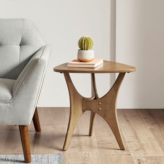 Olliix by INK+IVY Blaze Light Brown Triangle Wood End Table-3