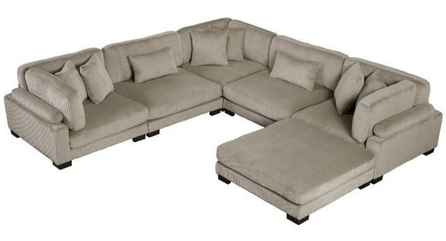 Homelegance® Traverse 6-Piece Taupe Modular Sectional with Ottoman-2