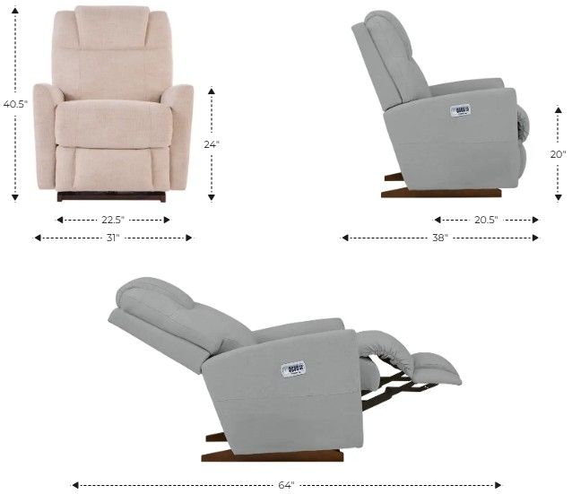 La-Z-Boy® Sparrow Oat Power Rocking Recliner with Headrest and Lumbar-2