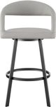 Armen Living Ramona Light Gray/Matte Black Swivel Bar Stool-2
