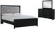 Signature Design by Ashley® Maeling 3-Piece Black Full Upholstered Panel Bedroom Set-0