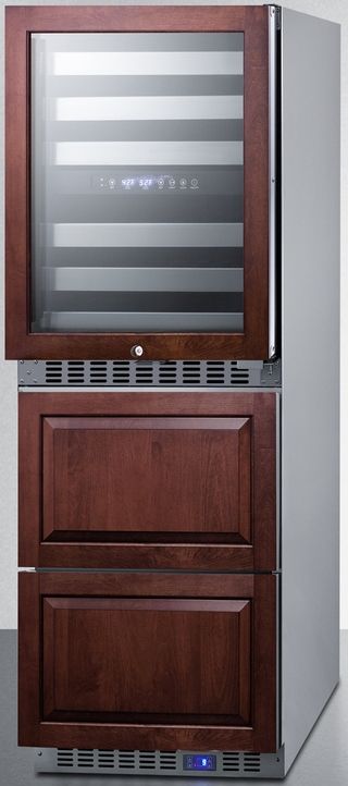 Summit® 24" Panel Ready Wine Cooler and Freezer Drawers-2