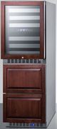 Summit® 24" Panel Ready Wine Cooler and Freezer Drawers-2