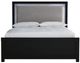 Signature Design by Ashley® Raechalla Black King Upholstered Panel Bed-2