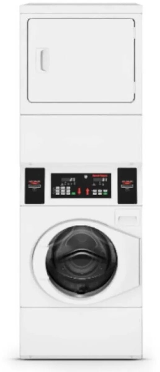 Speed Queen® Commercial 3.4 Cu. Ft. Washer, 7.0 Cu. Ft. Dryer White Stack Laundry -0