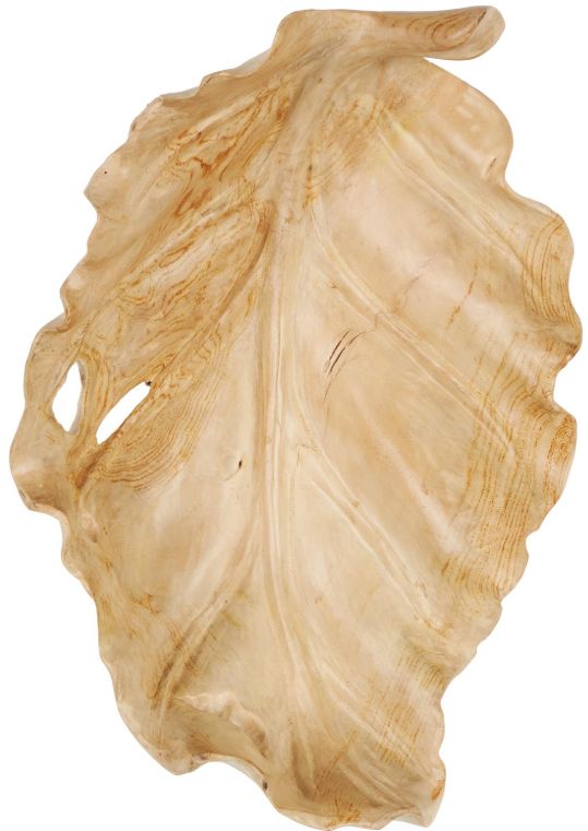 Deco Marche Light Brown Leaf Decor Tray-0