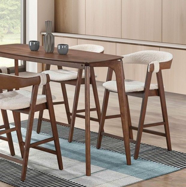 Furniture of America® Ebikon 5-Piece Walnut Rectangular Counter Table Set-1