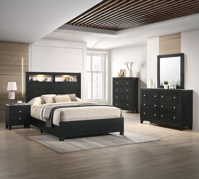 Crown Mark Candence Black King Bookcase Bed-1