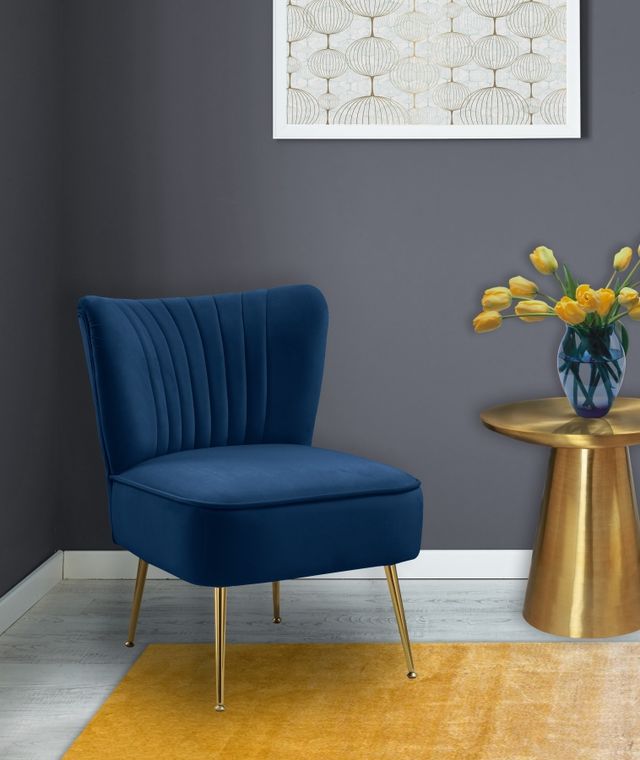 Meridian Furniture Tess Navy Velvet Chair-3