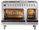 Ilve® Nostalgie II Noblesse 48'' Stainless Steel Pro Style Dual Fuel Range with Chrome Trim-1
