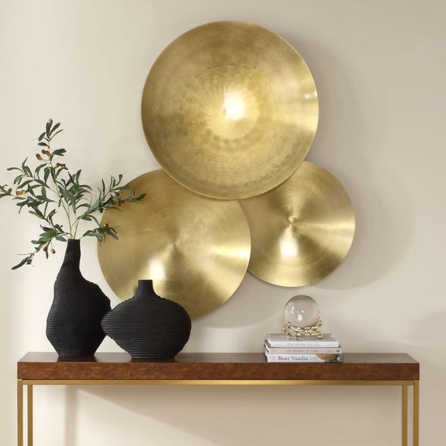 Uttermost® Cymbalic 3-Piece Brass Wall Decor Set-1
