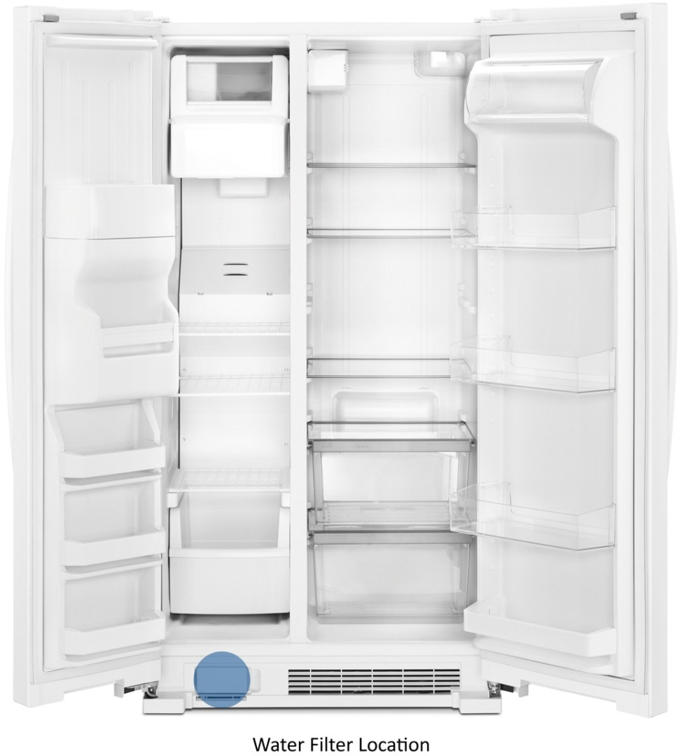 Whirlpool 36 in. 24.5 Cu. Ft. Side-By-Side Refrigerator-White - Thumbnail 2