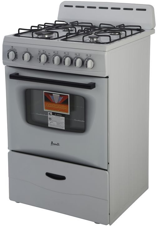 Avanti® 24" White Freestanding Gas Range-2