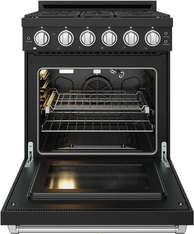 Thor Kitchen Gordon Ramsay Collection 30" Black Pro Style Gas Range with Precision Knob Control and Stainless Steel Trim-1