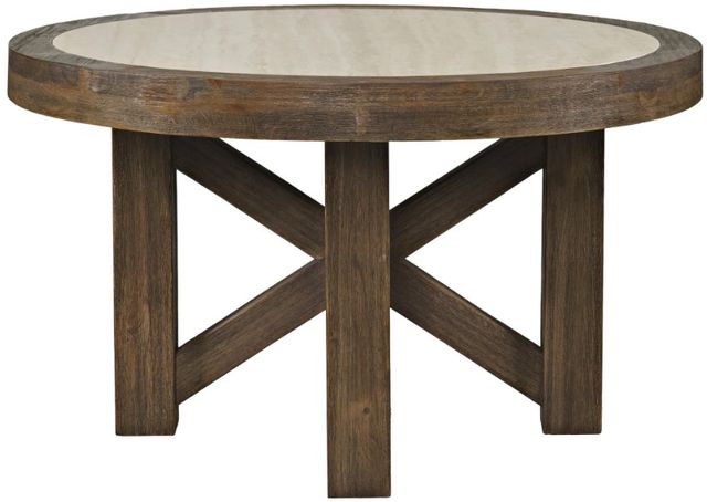 Jofran Inc. Sierrafina Beige 32" Round Coffee Table with Cortado Base-2
