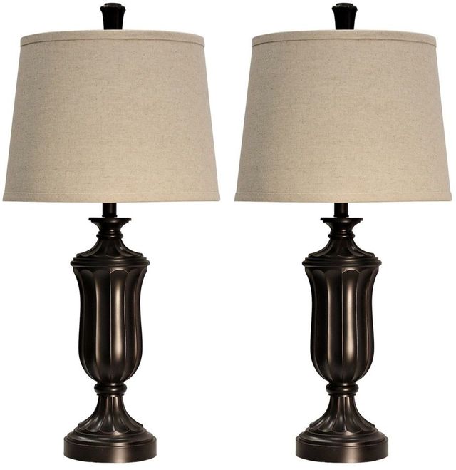 StyleCraft Madison 2-Piece Bronze Injection Molded Table Lamps-0