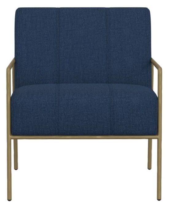 International Furniture Direct Aragon Dark Blue/Blacksmithing Gold/ Arm Chair-1