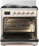 Ilve® Majestic III 30" Antique White Pro Style Dual Fuel Liquid Propane Range with Triple Glass Door and Copper Trim-2