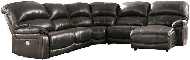 Signature Design by Ashley® Hallstrung 5-Piece Gray Power Reclining Right-Arm Facing Sectional and Chaise-0