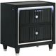 Coaster® Ravenne Black Upholstered LED Nightstand with USB-0