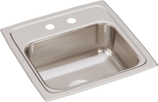 Elkay Lustertone® Lustrous Satin 15" x 15" 2-Hole Single Bowl Drop-in Bar Sink-1