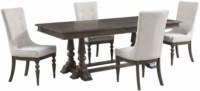 Liberty Furniture Arden Road 5-Piece Cream/Satin Cherry Trestle Dining Set-0