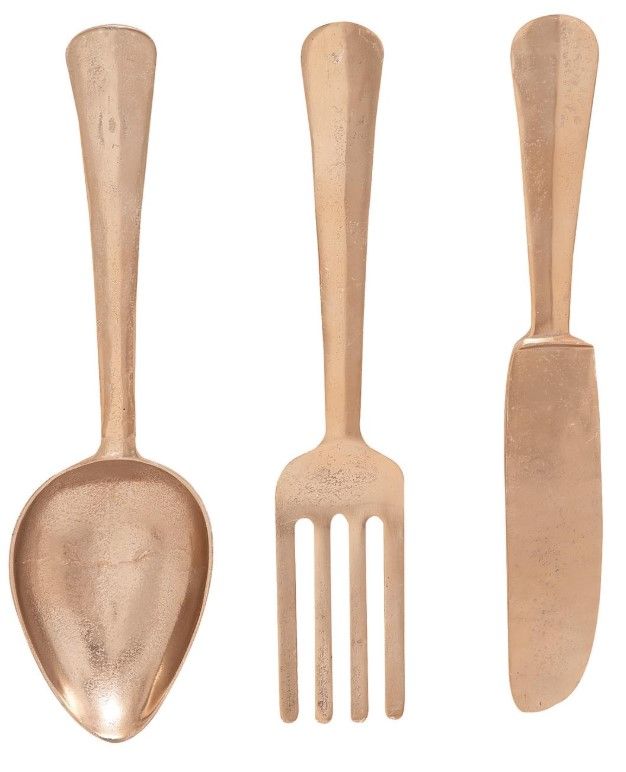 Deco Marche 3-Piece Copper 7'' Kitchen Utensils Wall Decor Set-0