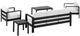 Linon Key Largo 5-Piece Black/White Aluminum/Fabric Upholstered Outdoor Conversation Set-4