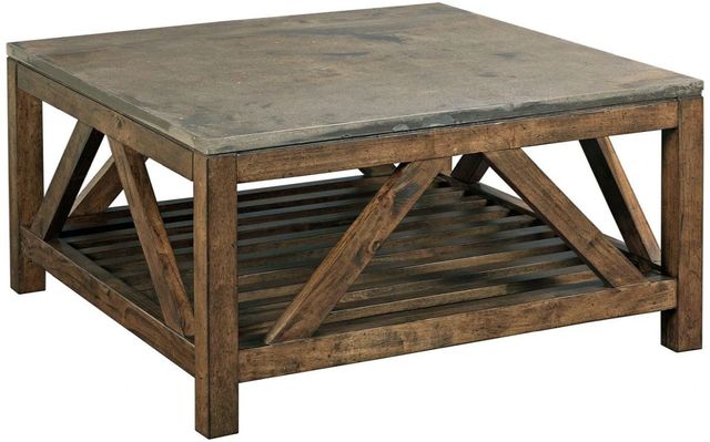 Kincaid® Modern Classics Gray Concrete Top Mason Square Cocktail Table with Brown Base-0