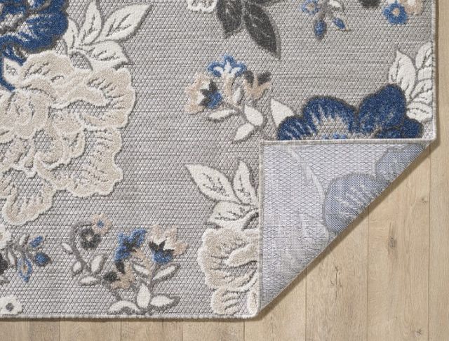 KAS Rugs Calla Blue/Gray Floral Vine 5'x7' Area Rug-2