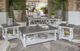 International Furniture Direct Stone Weathered Gray Sofa Table with Ivory Antiqued Base-1