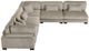Homelegance® Traverse 5-Piece Taupe One-Arm Modular Sectional-2