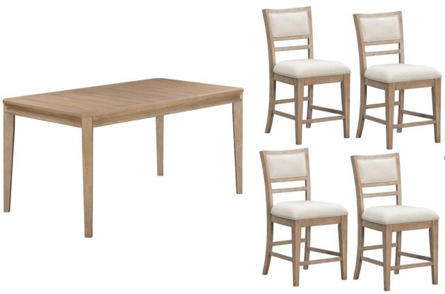 Parker House® Breckenridge 5-Piece Beige/Medium Brown Counter Dining Set-0