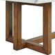 Elements International Morris Espresso End Table with White Marble Top-4