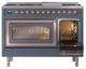 Ilve® Nostalgie II Noblesse 48'' Blue Gray Pro Style Dual Fuel Range with Copper Trim-4