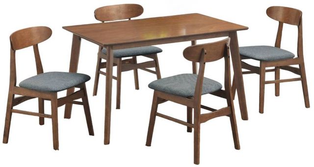 New Classic® Home Furnishings Morocco 5-Piece Gray/Walnut Dining Table Set-0