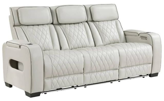 Homelegance® Fairway Taupe Double Power Reclining Sofa with Drop-Down Console-0