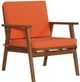 Linon Cosgrove 4-Piece Orange Fabric/Wooden Outdoor Patio Chat Set-2