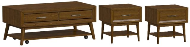 Elements International Santa Barbara 3-Piece Walnut Occasional Table Set-0