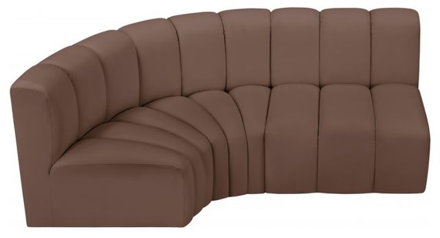 Meridian Furniture Arc 3-Piece Brown Vegan Leather Sectional-0
