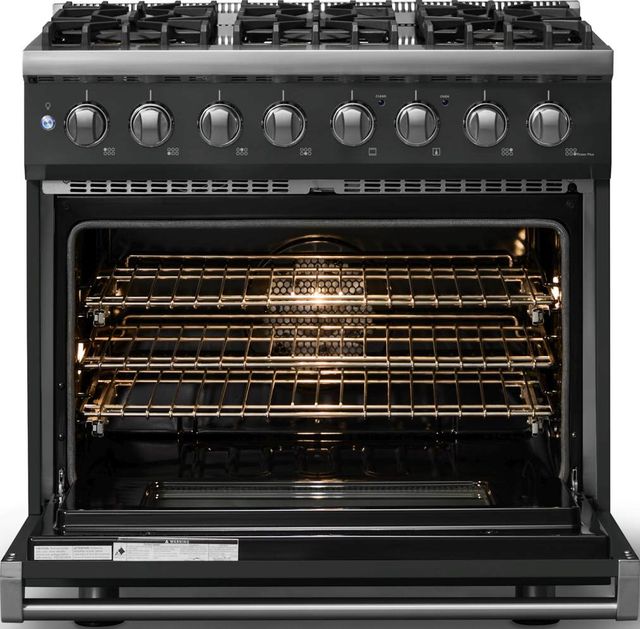 Viking® 5 Series 36" Antique Bronze Pro Style Dual Fuel (NG) Range with Polished Chrome Trim-1