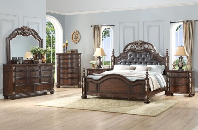 New Classic® Home Furnishings Maximus 4-Piece Madeira Queen Panel Bedroom Set-1