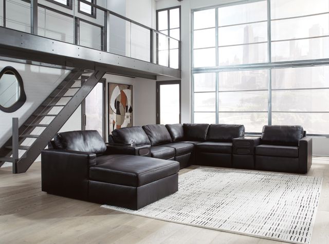 Signature Design by Ashley® ModMax II 8-Piece Black Left-Arm Facing Sectional with Chaise and Audio Consoles-1