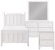 Mazin Furniture Wellsummer 4 Piece White Twin Bedroom Set-0