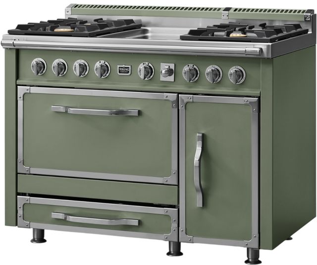 Viking® Tuscany 48" Eucalyptus Pro Style Dual Fuel Range with Griddle-2